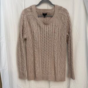 American Eagle Outfitters Tan Cable Knit Crew Sweater